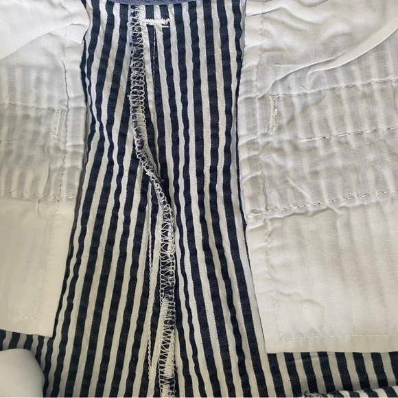 Crown & Ivy Blue and White Striped Seersucker Shorts, Size 12, Pockets - Picture 7 of 8